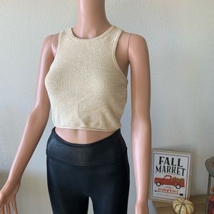 Madewell Beige Knit Racerback Crop-top (XXS)